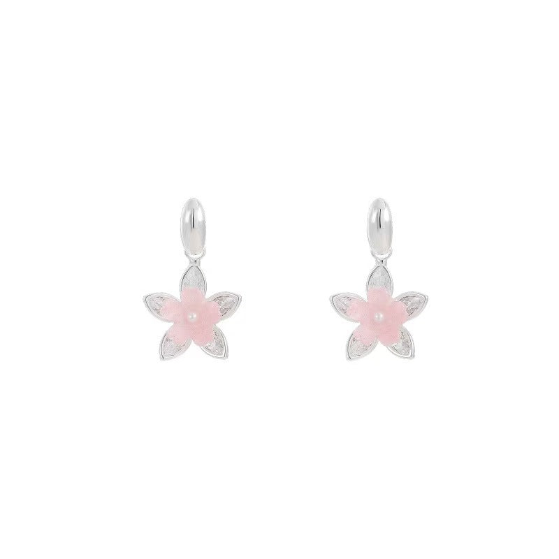 Pink Cherry Blossom Drop Earrings