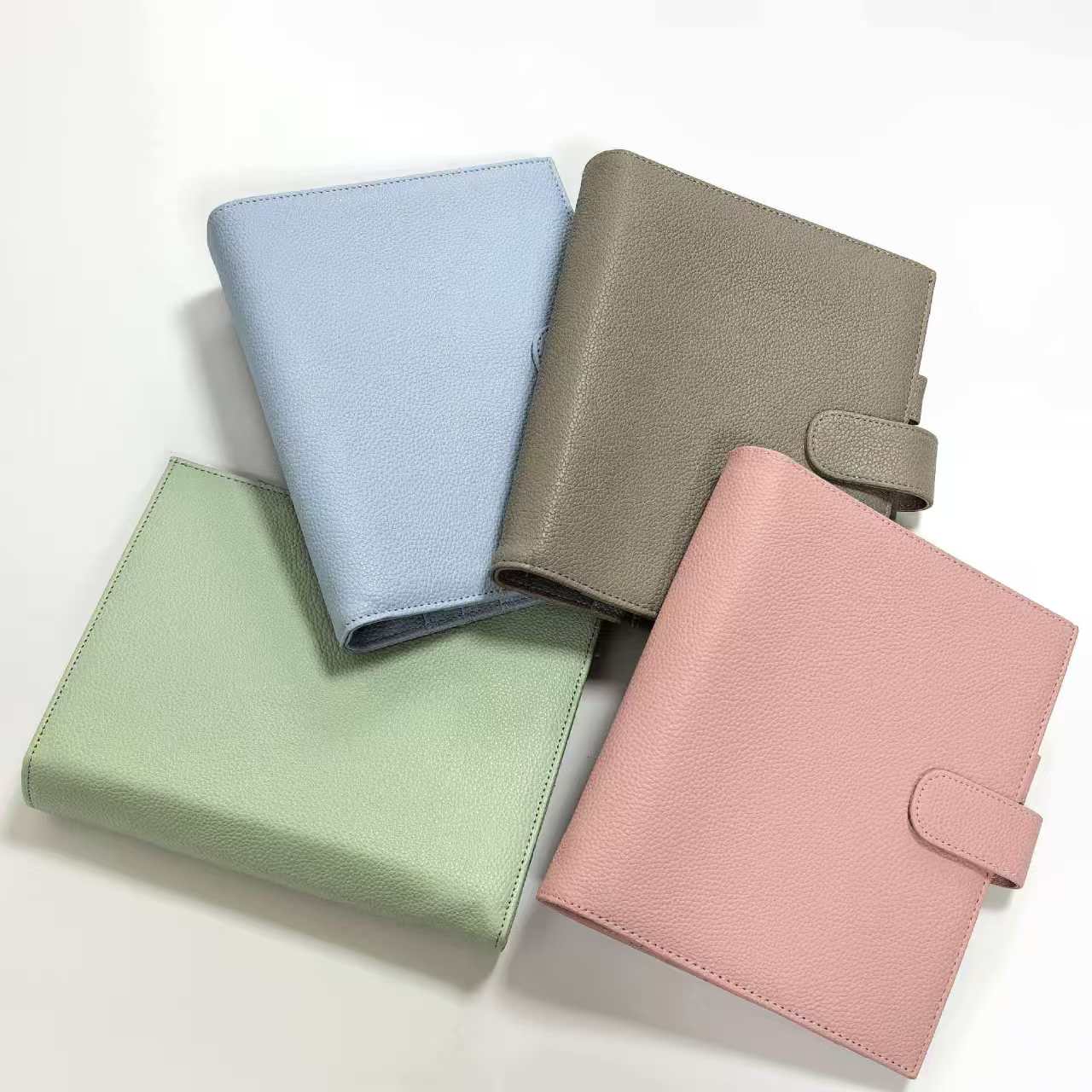 A5 PU Leather Binder Planner, 6-Ring Loose-Leaf Notebook Cover with Card Slots