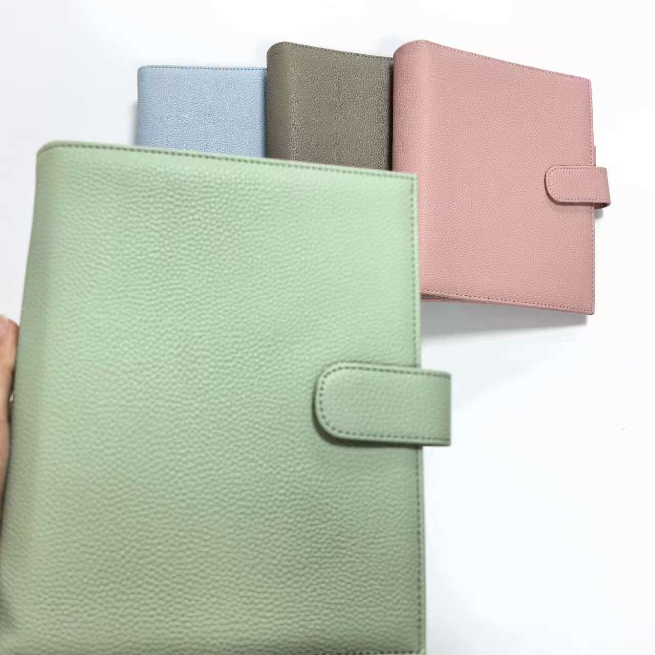 A5 PU Leather Binder Planner, 6-Ring Loose-Leaf Notebook Cover with Card Slots
