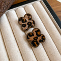 Leopard Print Stud Earrings, Retro Animal Pattern Statement Earrings