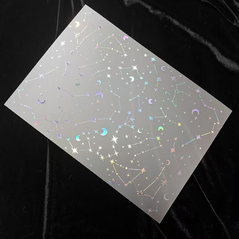 Holographic Star & Constellation Stickers, Transparent DIY Decals for Planners & Crafts  
