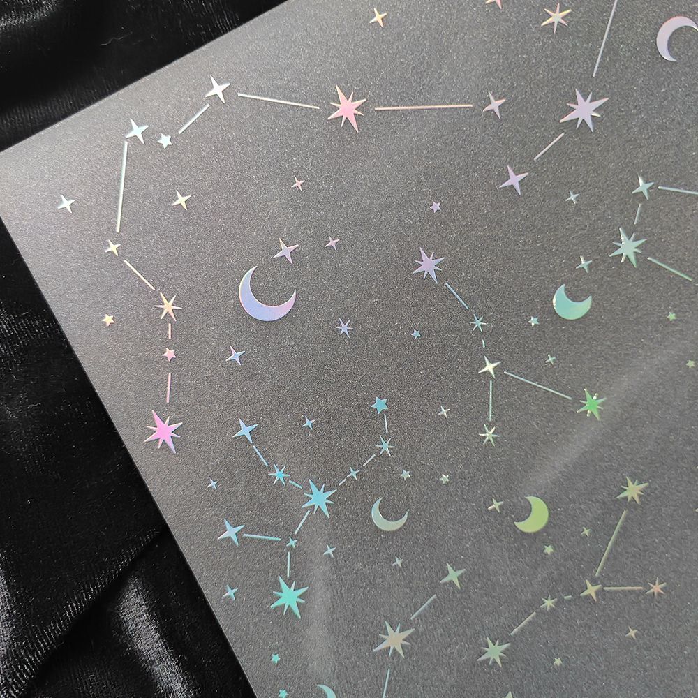 Holographic Star & Constellation Stickers, Transparent DIY Decals for Planners & Crafts  