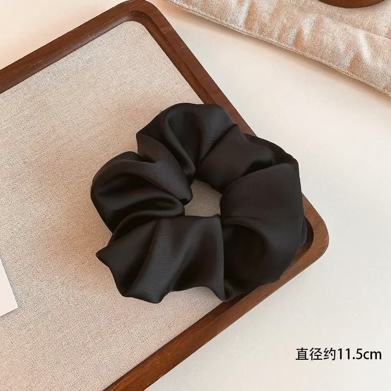 Oversized Silky Satin Scrunchies - Soft Large Hair Ties for Women, Neutral Colors