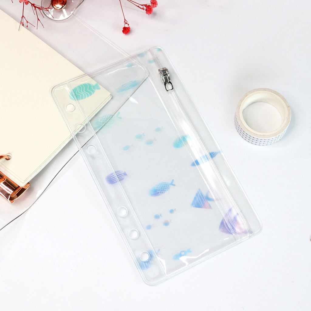 Ocean Themed A6 Binder Dividers, 6-Hole PVC Index Tabs for Loose-Leaf Planner & Journal