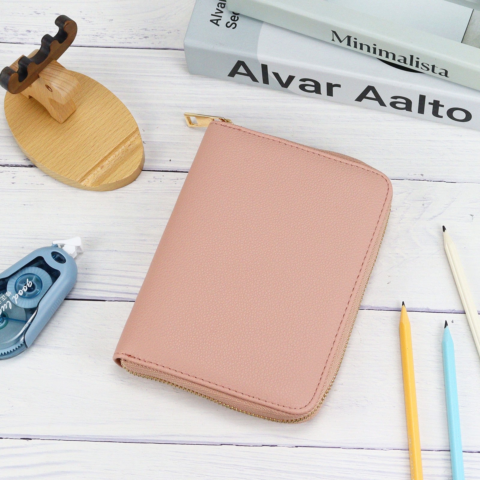 Minimalist PU Leather Budget Binder with Zipper, Cash Envelope System for Financial Planning