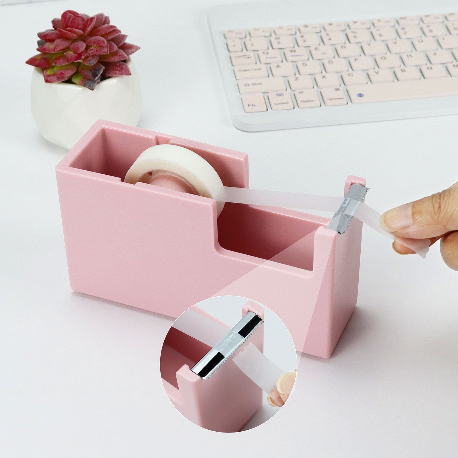 Gradient Acrylic Tape Dispenser - Large Desktop Tape Cutter, Cute Aesthetic Office & School Supplies