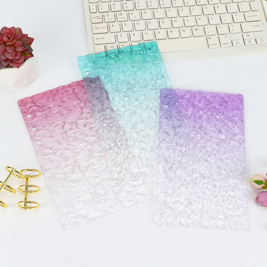  A6 Transparent Acrylic Binder Front with Wavy Pattern, Durable Protector for Budget Binder