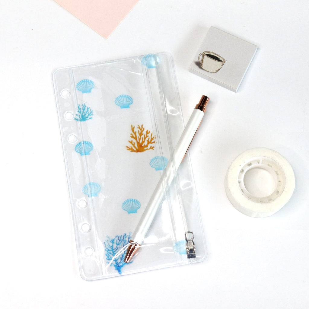 Ocean Themed A6 Binder Dividers, 6-Hole PVC Index Tabs for Loose-Leaf Planner & Journal