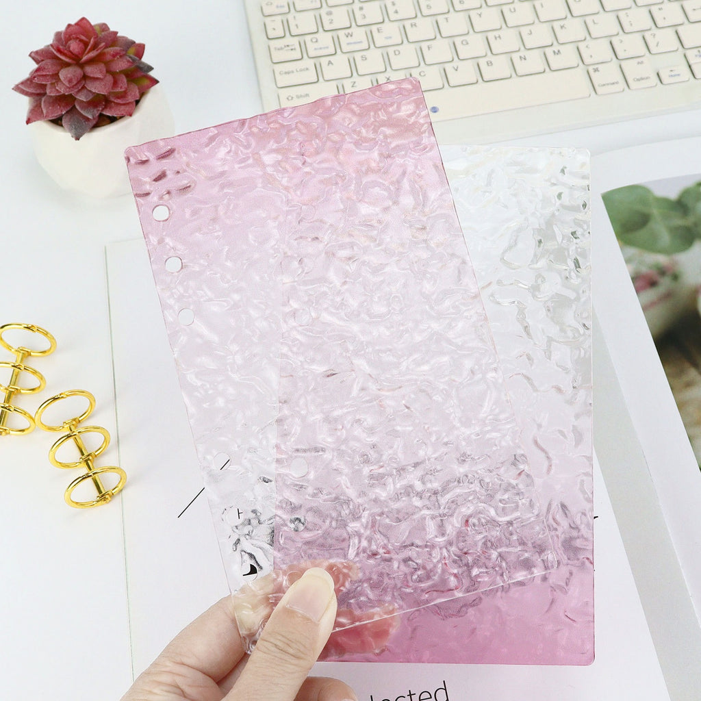  A6 Transparent Acrylic Binder Front with Wavy Pattern, Durable Protector for Budget Binder