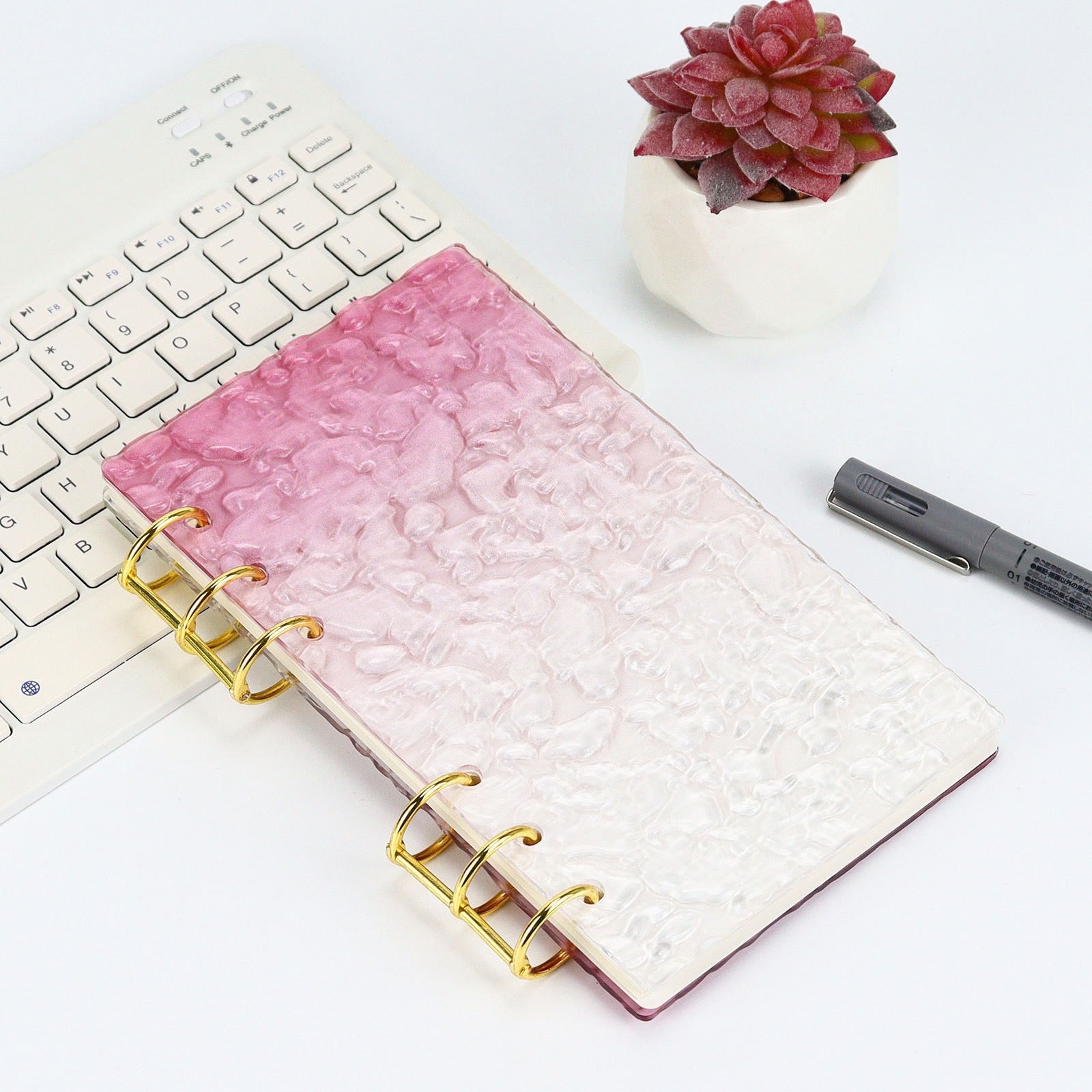  A6 Transparent Acrylic Binder Front with Wavy Pattern, Durable Protector for Budget Binder