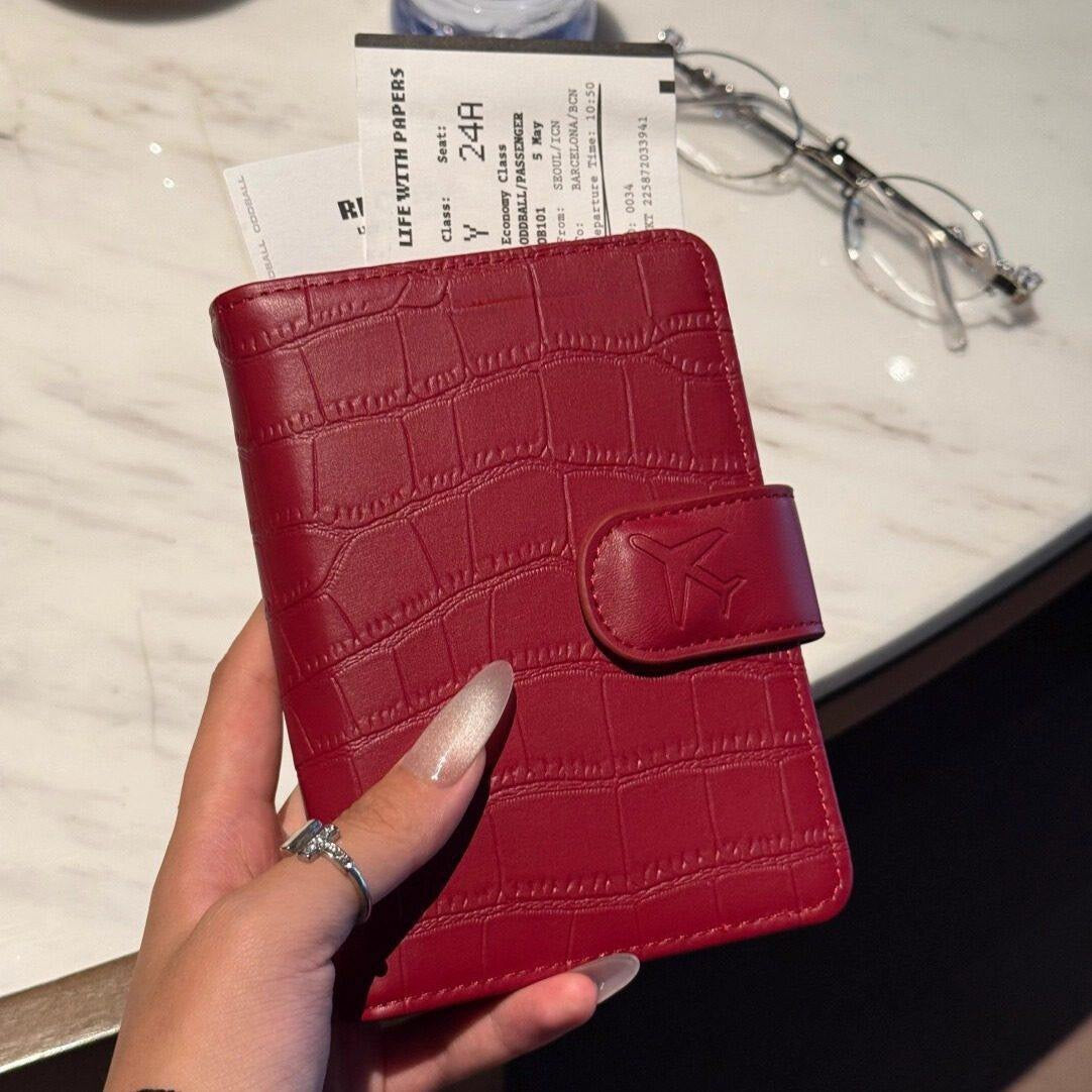 Multi-Functional Leather Passport Holder Wallet, Travel Document Organizer with Card Slots & Cash Pocket